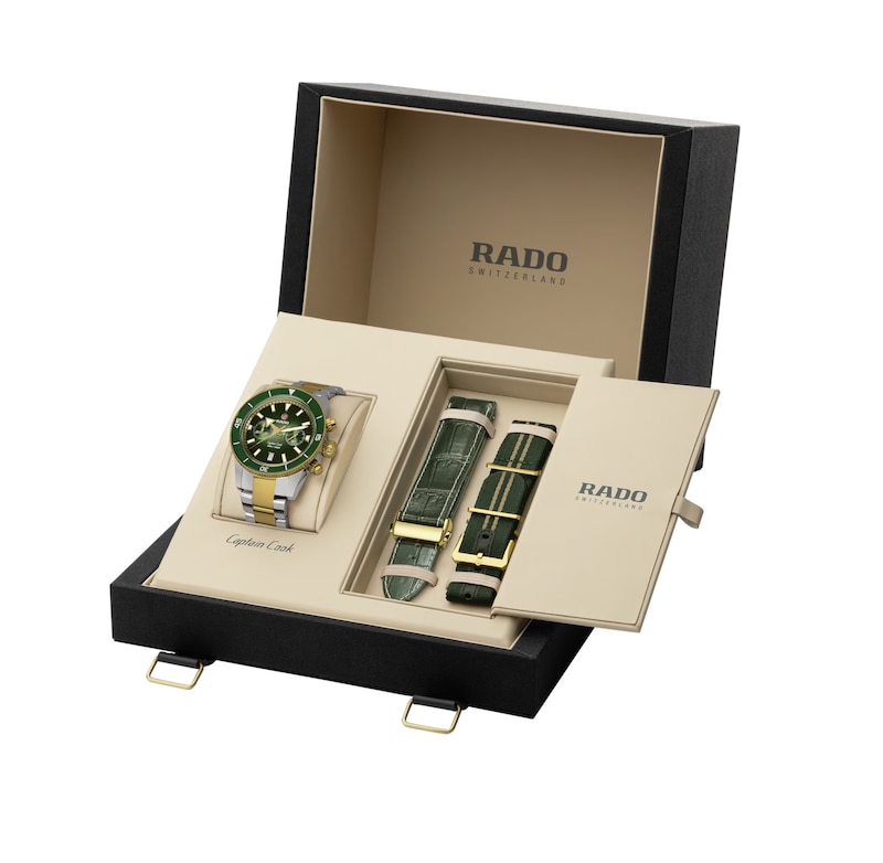 Rado Captain Cook Men's Green Dial Two-Tone Bracelet Watch
