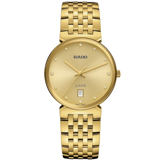Rado Florence Mens Diamond Dial and Gold Tone PVD Bracelet W