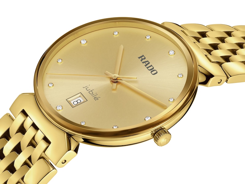 Rado Florence Men's Diamond Dial & Gold-Tone PVD Bracelet Watch