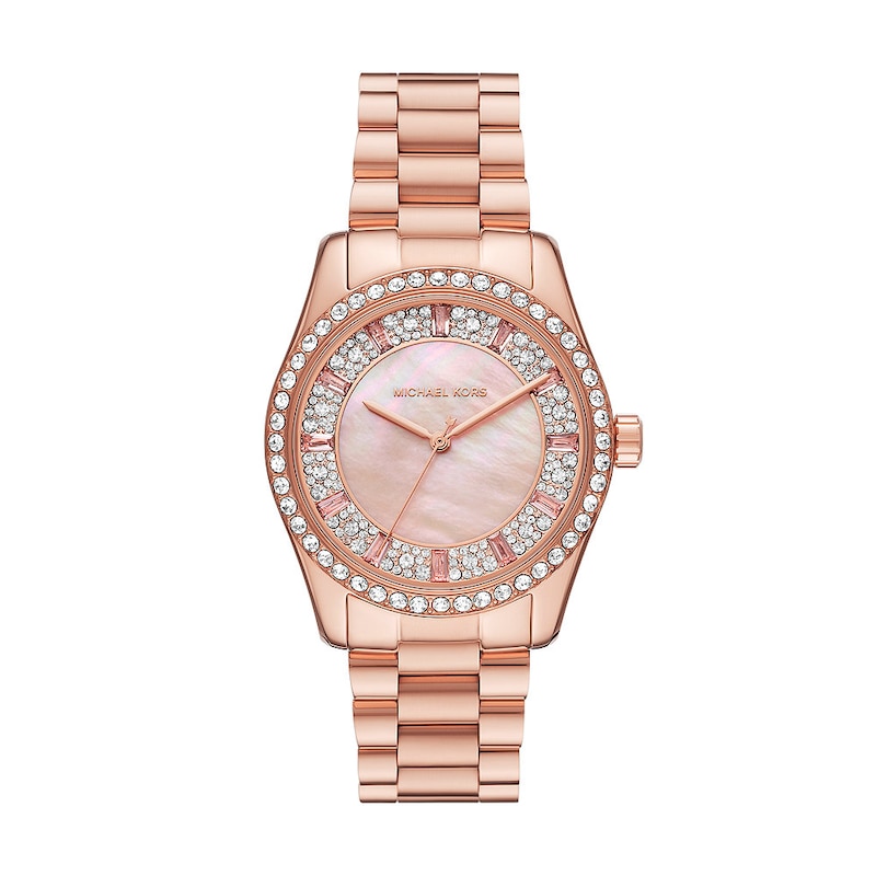 Michael Kors Lexington Ladies' Crystal Rose Gold-Tone Watch