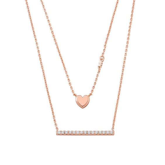 Michael Kors Love Rose Gold-Plated Sterling Silver Double La