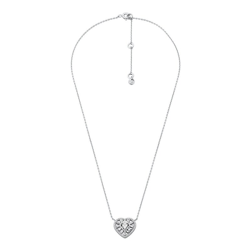 Main Image 2 of Michael Kors Love Sterling Silver Tapered Baguette Heart Pendant Necklace