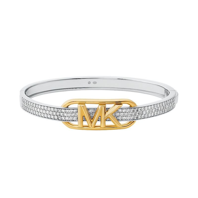 Michael Kors MK Statement Sterling Silver Pavé Empire Link Bangle