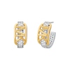 Thumbnail Image 0 of Michael Kors MK Statement Two-Tone Sterling Silver Pavé Empire Link Huggie Earrings