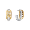 Thumbnail Image 1 of Michael Kors MK Statement Two-Tone Sterling Silver Pavé Empire Link Huggie Earrings