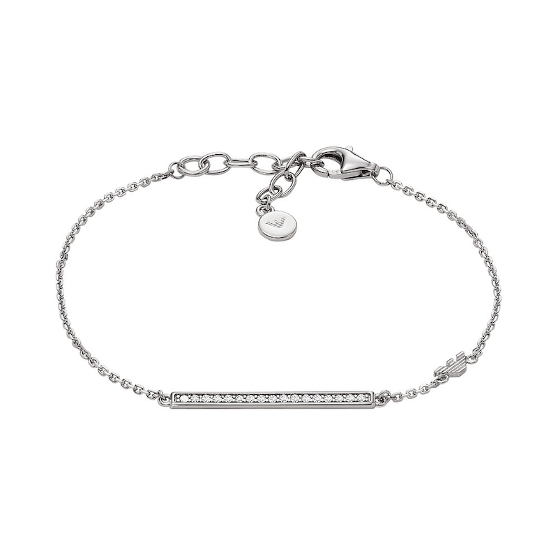 Emporio Armani ID Sterling Silver Cubic Zirconia Bracelet