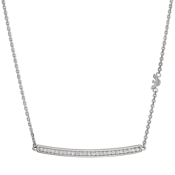 Emporio Armani ID Sterling Silver Cubic Zirconia Necklace