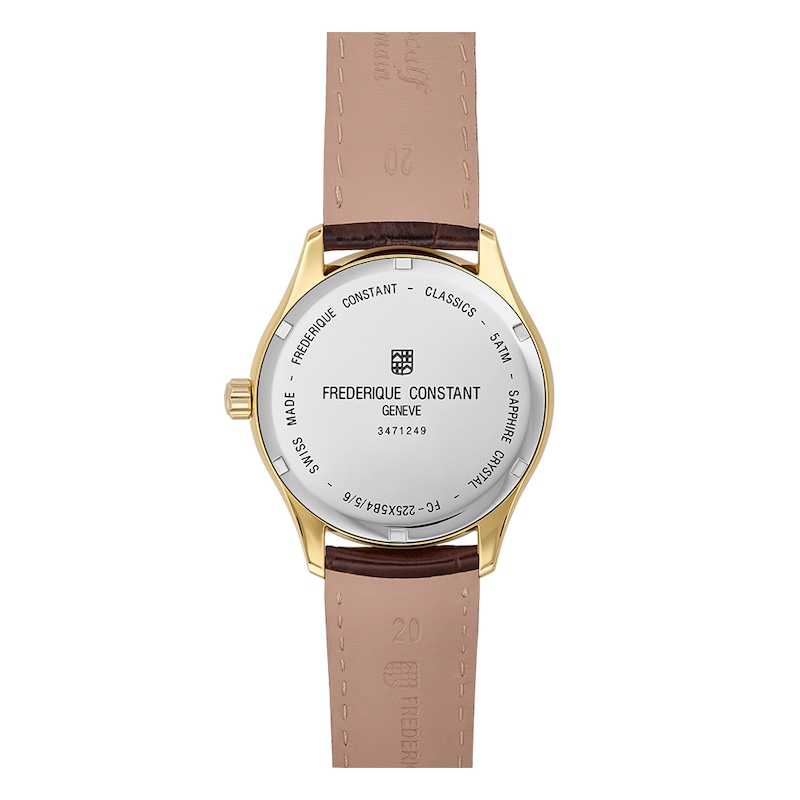 Frederique Constant Classics Men's Silver Dial & Brown Leather Strap Watch