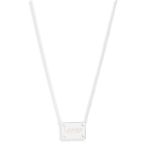 Women's Lauren Ralph Lauren Sterling Silver 15" Cz Pendent Necklace