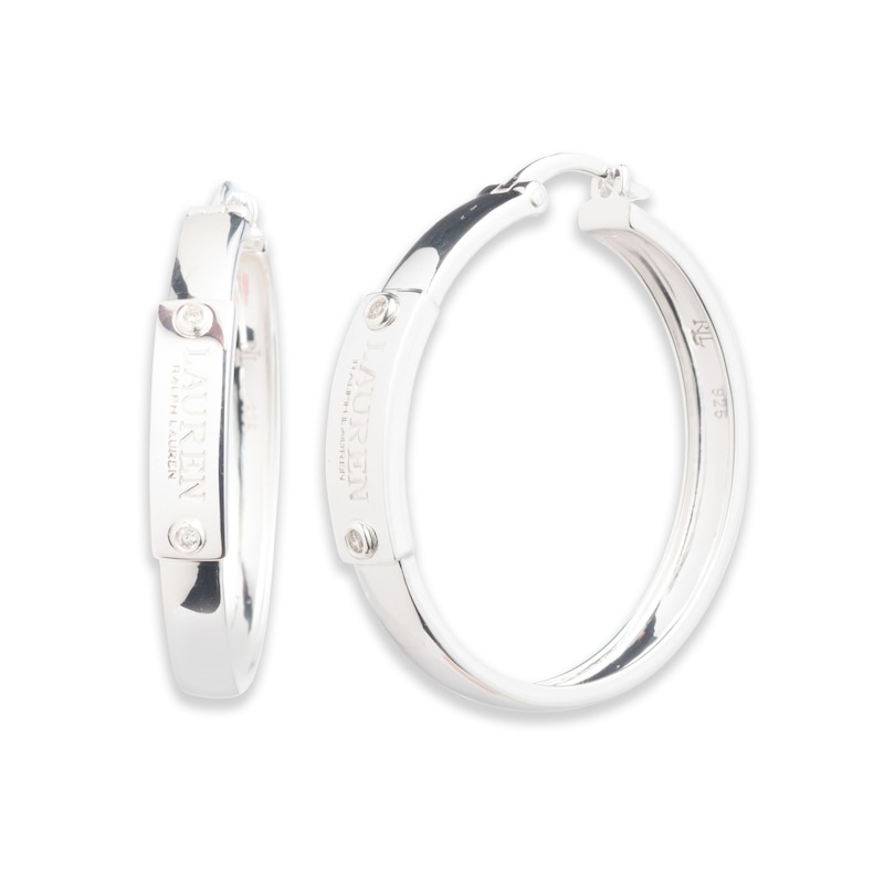 Lauren Ralph Lauren Sterling Silver & Cubic Zirconia Hoop Earrings