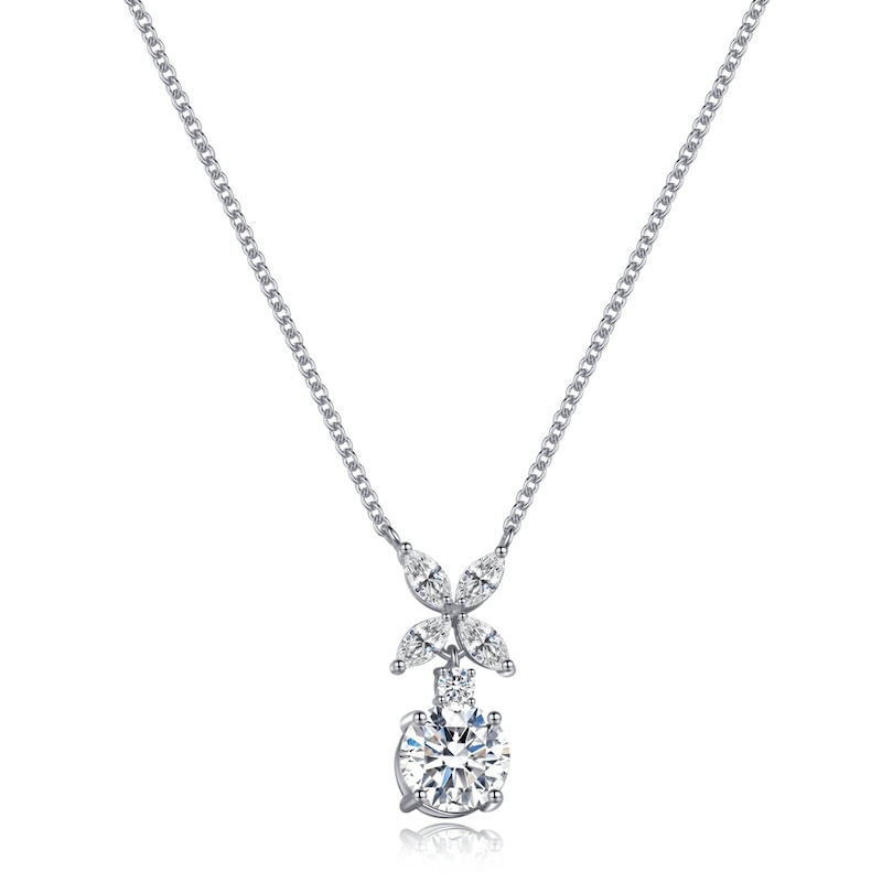 CARAT* LONDON Jasmine Sterling Silver & Round CZ Pendant Necklace