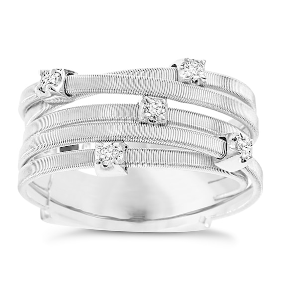 Marco Bicego 18ct White Gold Five Row 0.15ct Diamond Ring