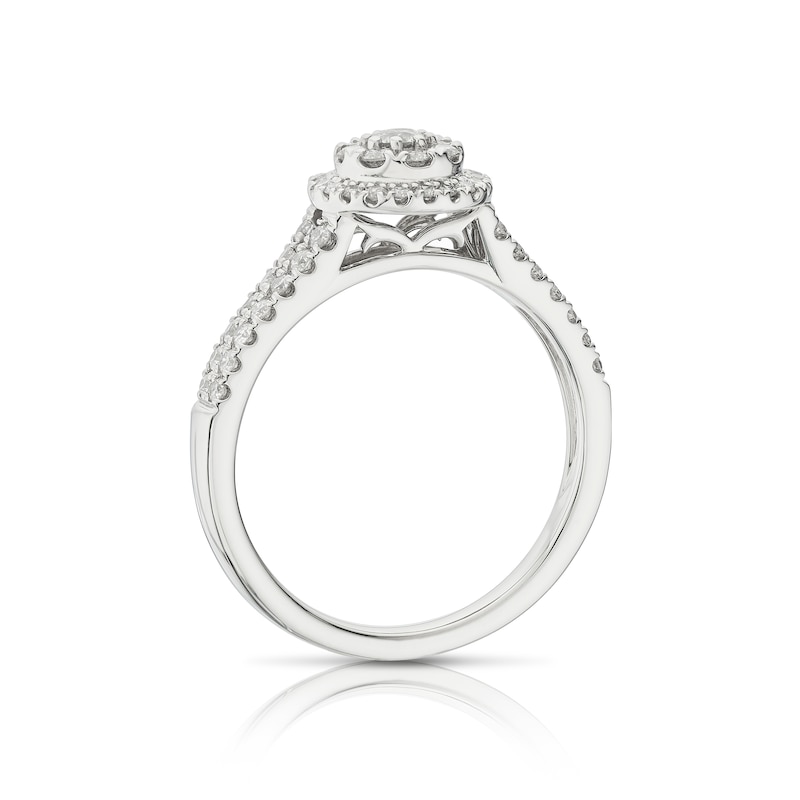 Main Image 3 of Platinum 0.50ct Diamond Round Cut Double Halo Ring