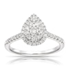 Thumbnail Image 1 of Platinum 0.50ct Diamond Pear Shaped Round cut Halo Ring
