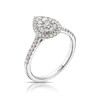 Thumbnail Image 2 of Platinum 0.50ct Diamond Pear Shaped Round cut Halo Ring