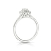 Thumbnail Image 2 of Platinum 0.50ct Diamond Oval Cut Double Halo Ring
