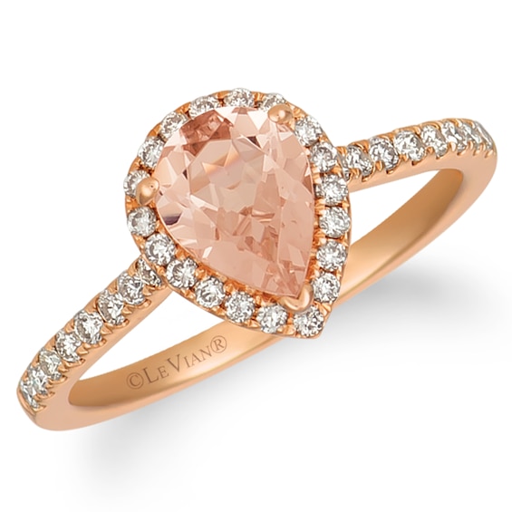 Le Vian 14ct Rose Gold Morganite and 0.29ct Diamond Ring