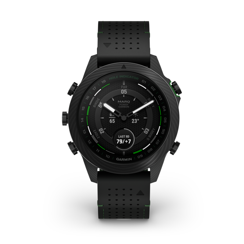 Main Image 1 of Garmin Marq Golfer (Gen 2) Black Leather & Rubber Carbon Edition Smartwatch