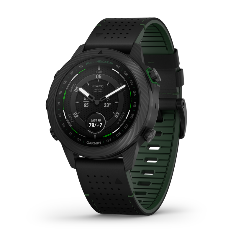 Main Image 2 of Garmin Marq Golfer (Gen 2) Black Leather & Rubber Carbon Edition Smartwatch