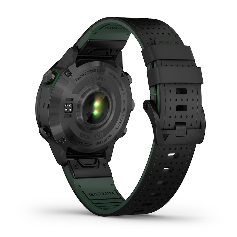 Main Image 6 of Garmin Marq Golfer (Gen 2) Black Leather & Rubber Carbon Edition Smartwatch