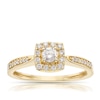 Thumbnail Image 0 of 9ct Yellow Gold 0.33ct Total Diamond Round Cut Cushion Shaped Halo Ring