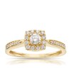 Thumbnail Image 1 of 9ct Yellow Gold 0.33ct Total Diamond Round Cut Cushion Shaped Halo Ring