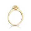 Thumbnail Image 2 of 9ct Yellow Gold 0.33ct Total Diamond Round Cut Cushion Shaped Halo Ring