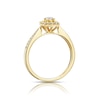 Thumbnail Image 3 of 9ct Yellow Gold 0.33ct Total Diamond Round Cut Cushion Shaped Halo Ring