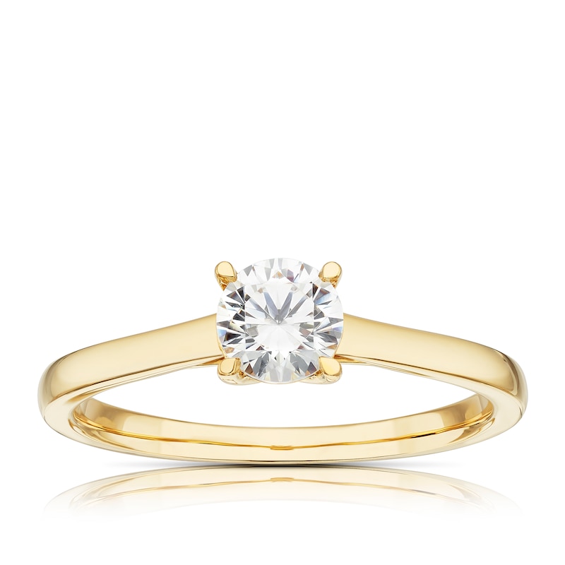 18ct Yellow Gold 0.50ct Diamond Round Cut Solitaire Ring