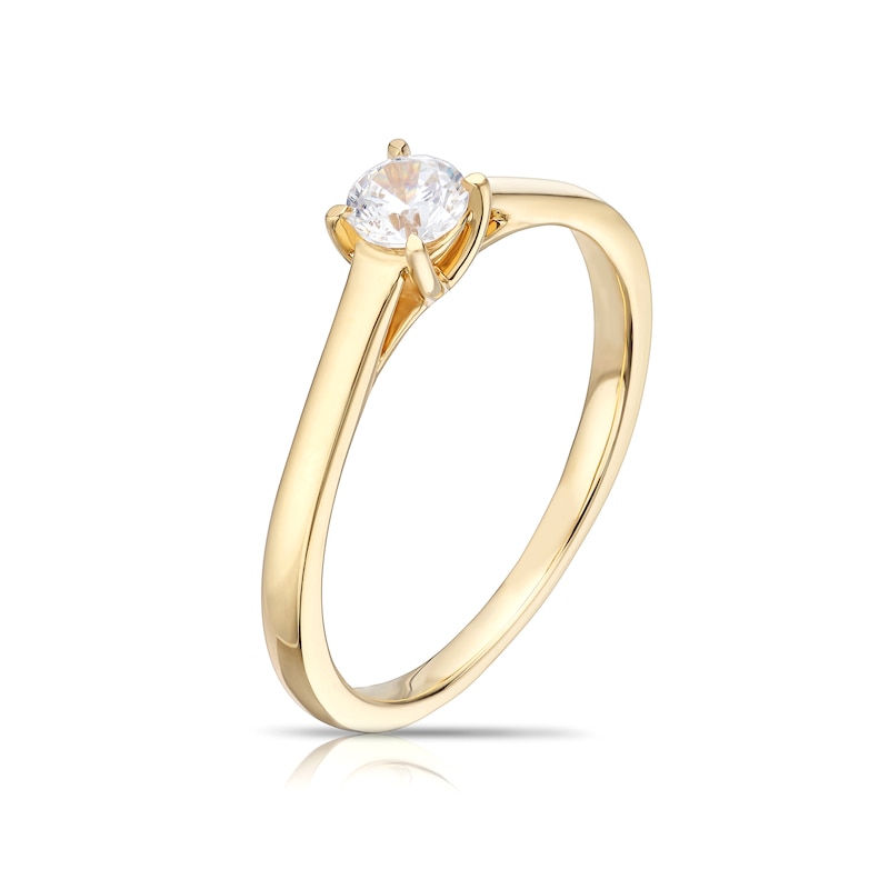 Main Image 2 of Engagement Ring 18ct Yellow Gold 0.25ct Diamond Round Solitaire Ring
