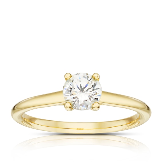 14ct Yellow Gold 0.50ct Diamond Round Cut Solitaire Ring
