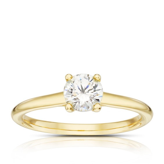 Engagement Ring 14ct Yellow Gold Round Cut Solitaire 0.50ct 