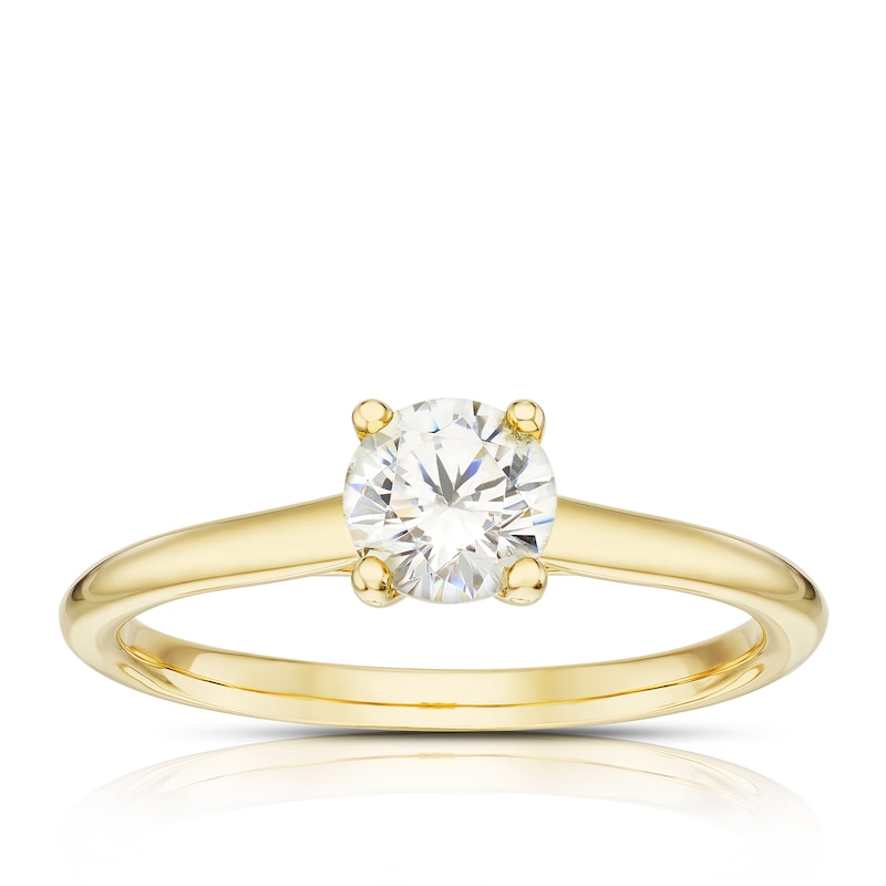 14ct Yellow Gold 0.50ct Diamond Round Cut Solitaire Ring