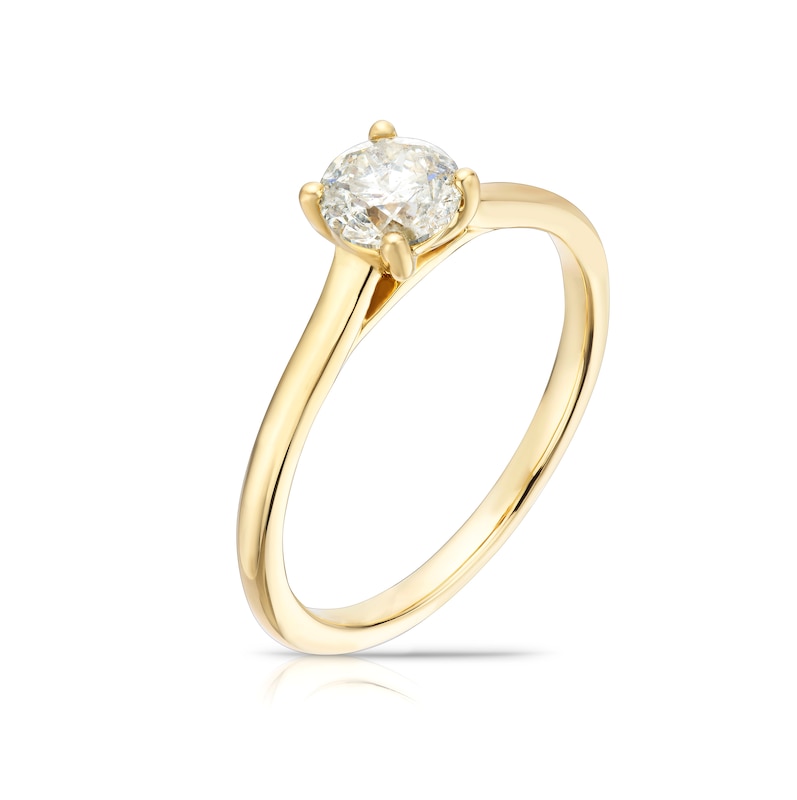 14ct Yellow Gold 0.50ct Diamond Round Cut Solitaire Ring