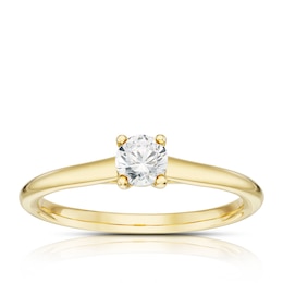 14ct Yellow Gold 0.25ct Diamond Round Cut Solitaire Ring