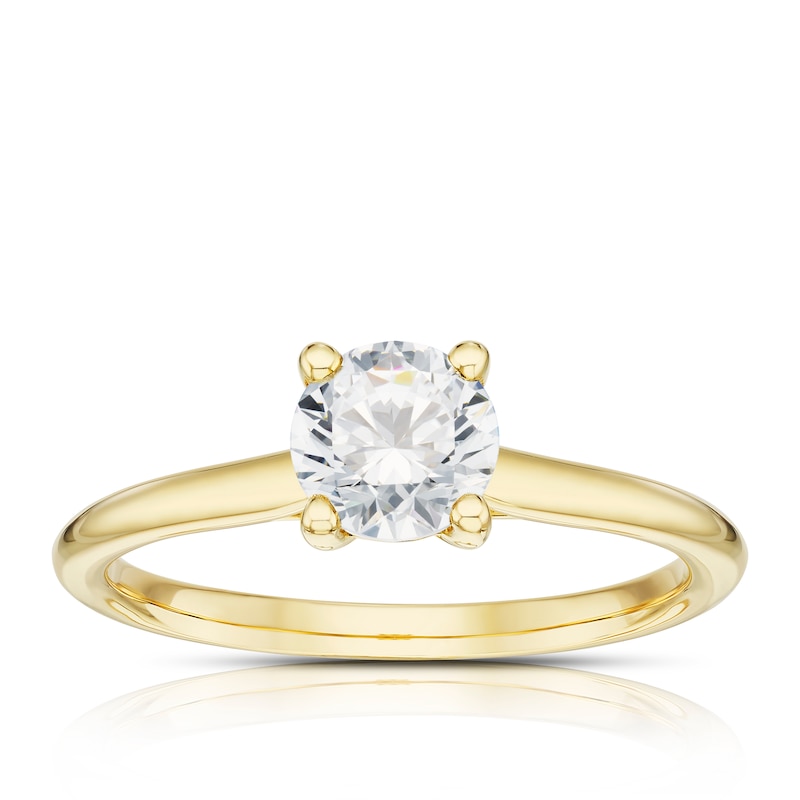 14ct Yellow Gold 0.66ct Diamond Round Cut Solitaire Ring