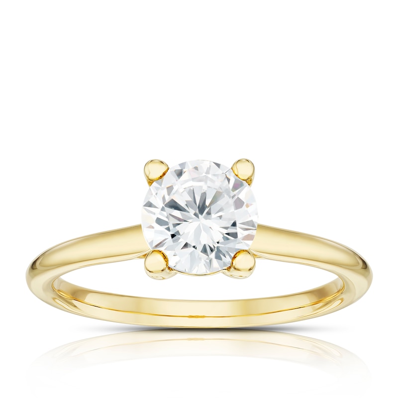 Main Image 1 of Engagement Ring 14ct Yellow Gold Round Cut Solitaire 1ct Diamond Ring