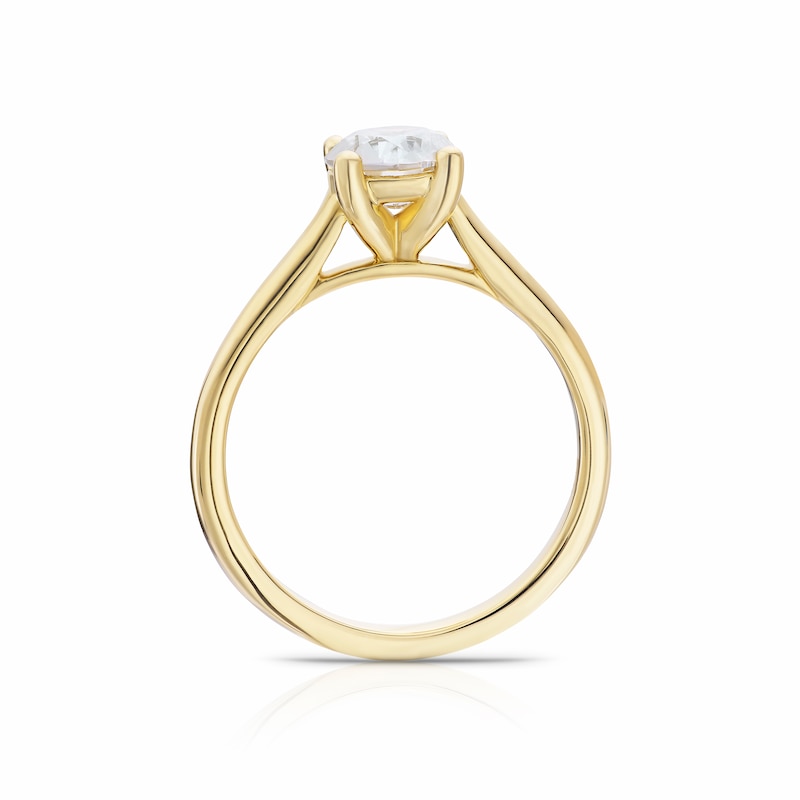 Main Image 3 of Engagement Ring 14ct Yellow Gold Round Cut Solitaire 1ct Diamond Ring