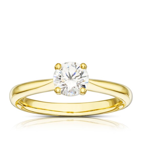 Origin 18ct Yellow Gold 0.70ct Diamond Round Cut Solitaire Ring