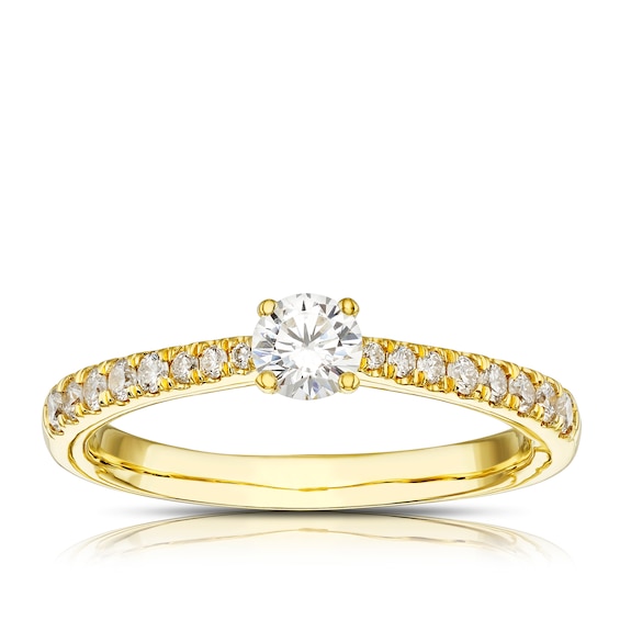 Engagement Ring Origin 18ct Yellow Gold Round Cut Solitaire 0.50ct Diamond Ring