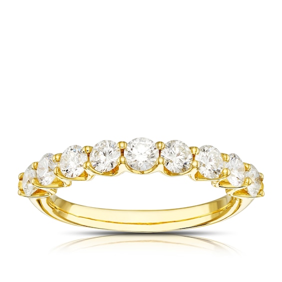 Origin 18ct Yellow Gold Pave Half Eternity 1ct Diamond Ring