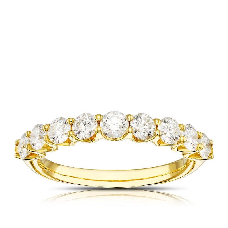 Origin 18ct Yellow Gold 1ct Diamond Pavé Half Eternity Ring