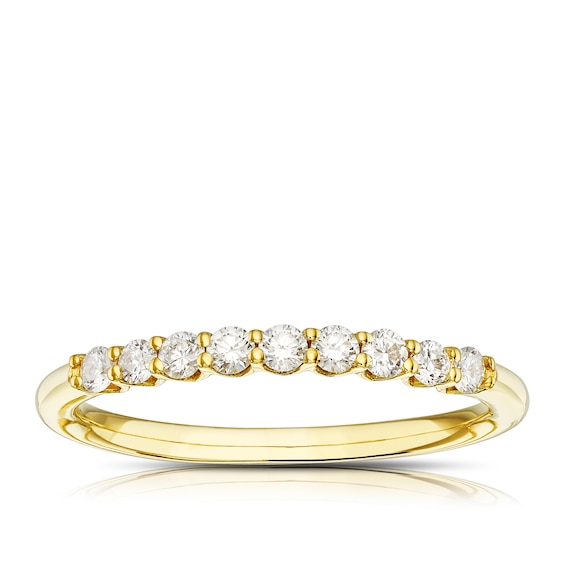 Origin 18ct Yellow Gold 0.25ct Diamond Pave Half Eternity Ri