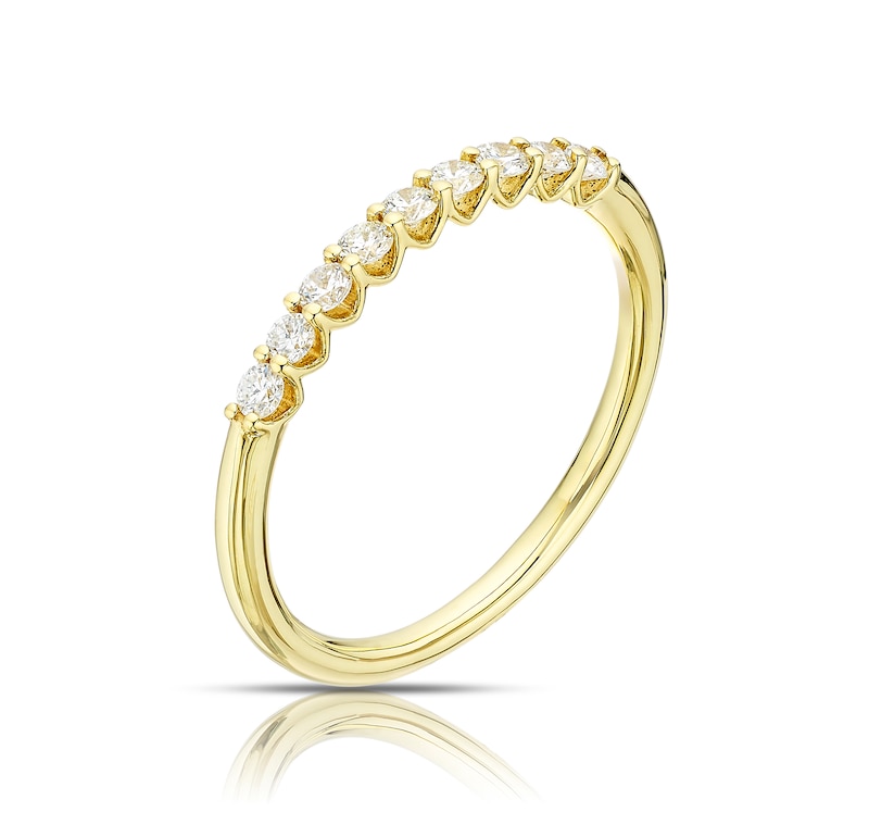 Origin 18ct Yellow Gold 0.25ct Diamond Pavé Half Eternity Ring