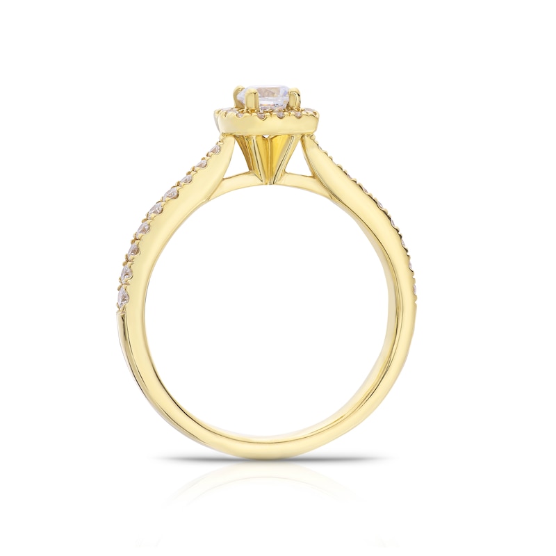 Origin 18ct Yellow Gold 0.50ct Diamond Round Cut Halo Ring