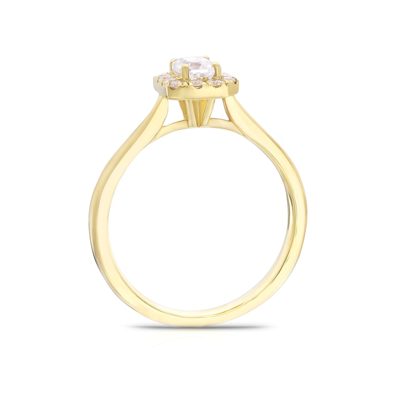 Origin 18ct Yellow Gold 0.50ct Diamond Emerald Cut Halo Ring