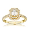 Thumbnail Image 0 of Origin 18ct Yellow Gold 0.75ct Total Diamond Emerald Cut Halo Ring