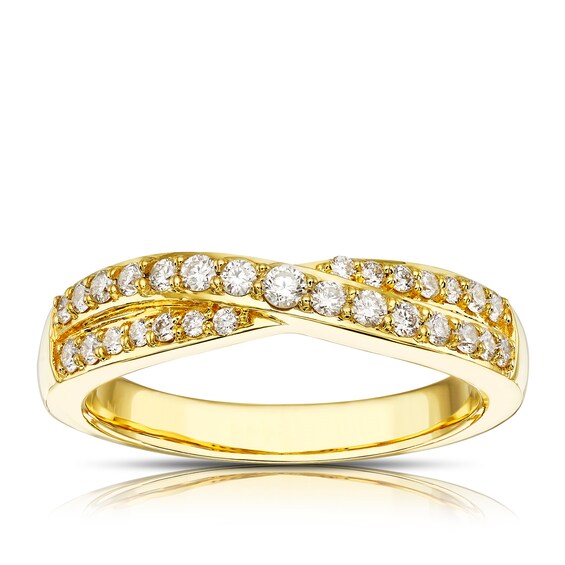 Origin 18ct Yellow Gold 0.33ct Diamond Crossover Eternity Ri