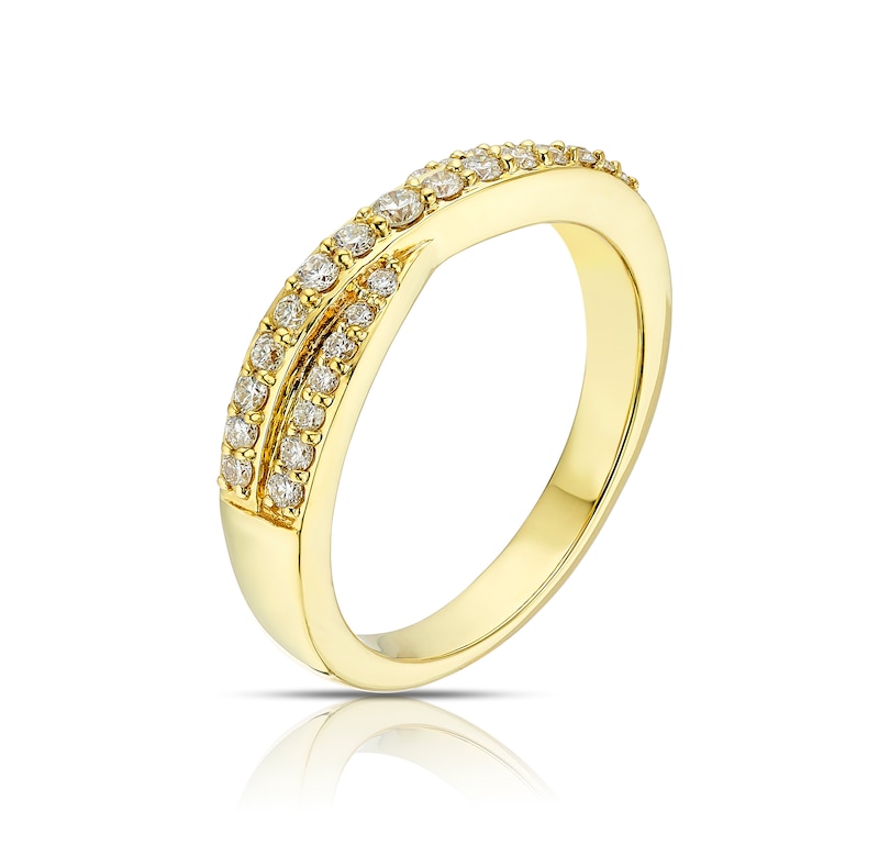 Origin 18ct Yellow Gold 0.33ct Diamond Crossover Eternity Ring