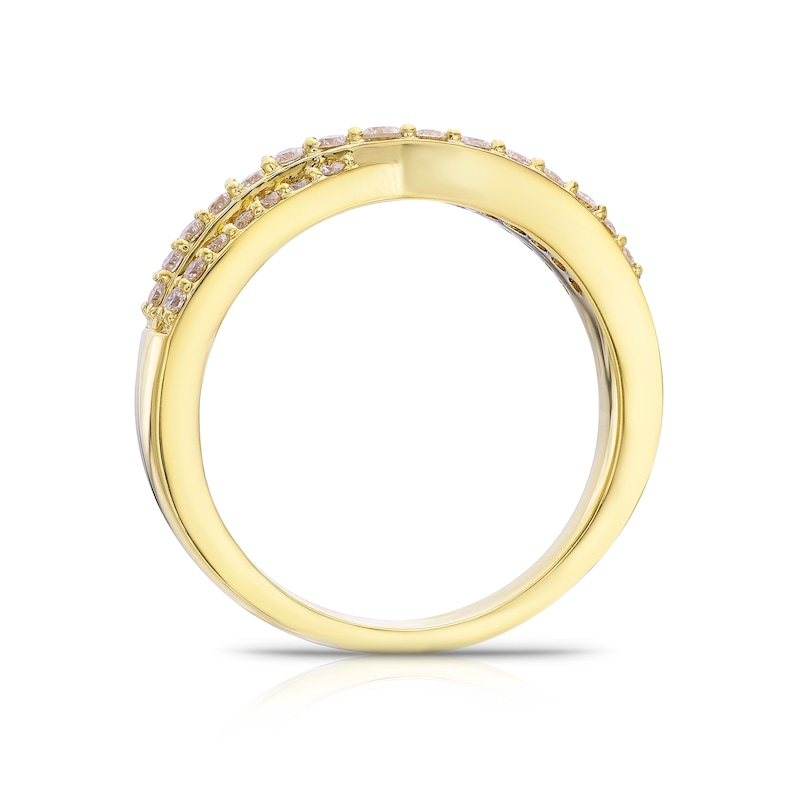 Origin 18ct Yellow Gold 0.33ct Diamond Crossover Eternity Ring